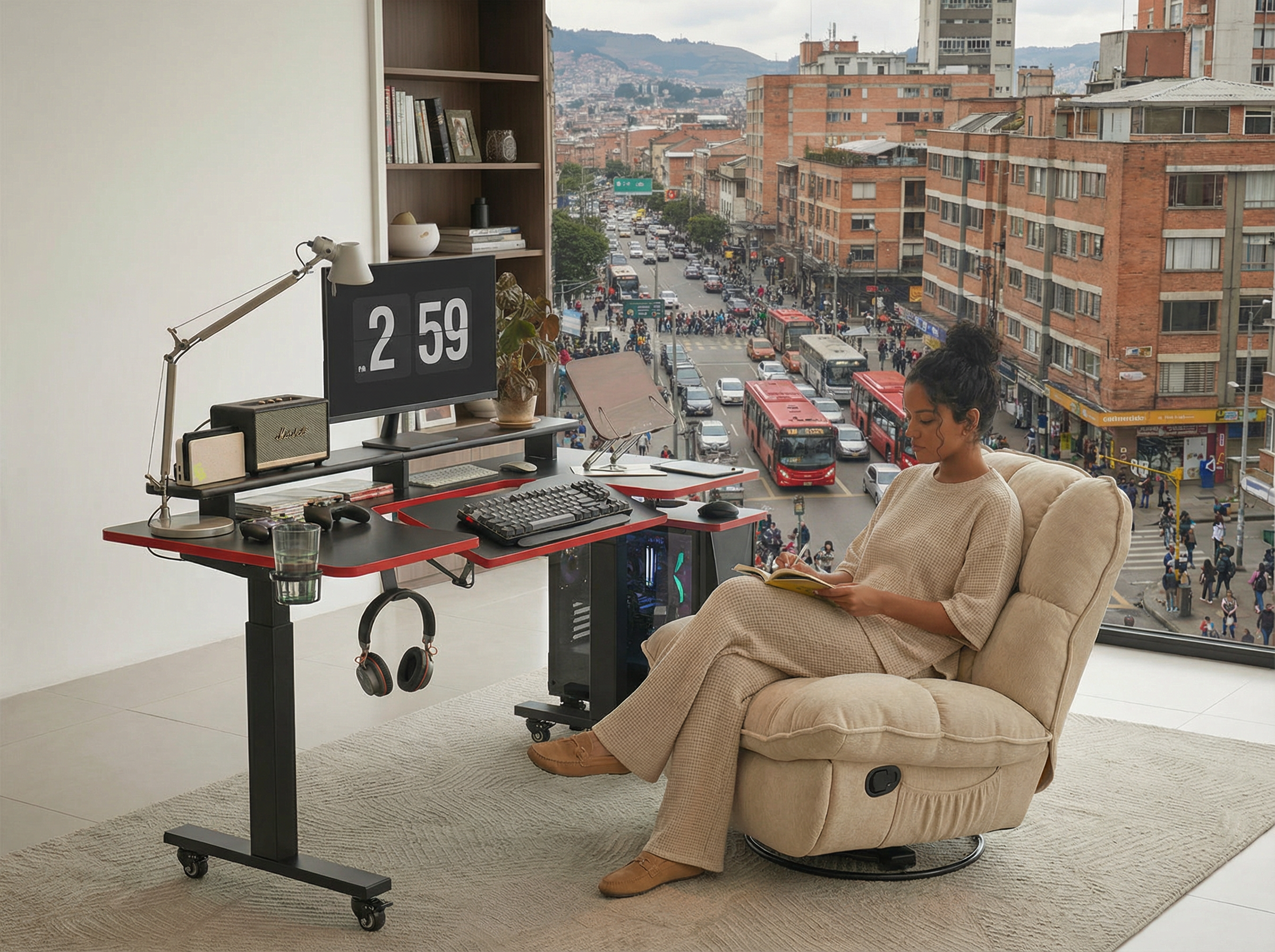 Espacio de trabajo cómodo y relajado